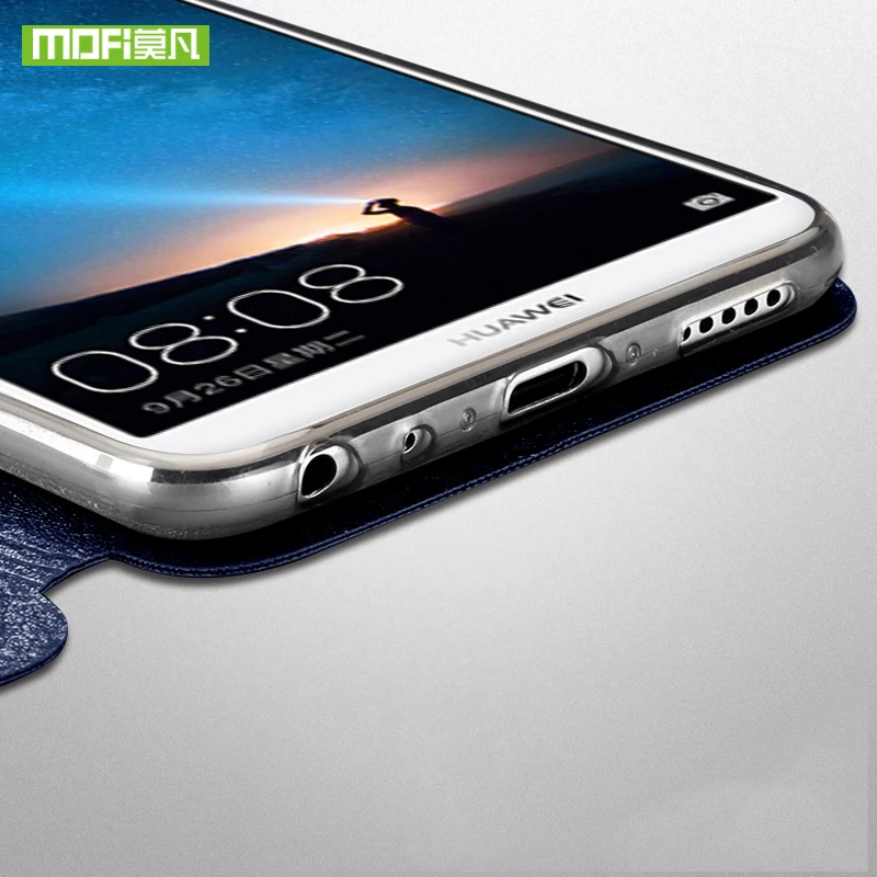 Huawei mate 10 lite caso cubierta de silicona de lujo flip capa de cuero original mofi Huawei mate10 lite caso 360 knock slim fundas