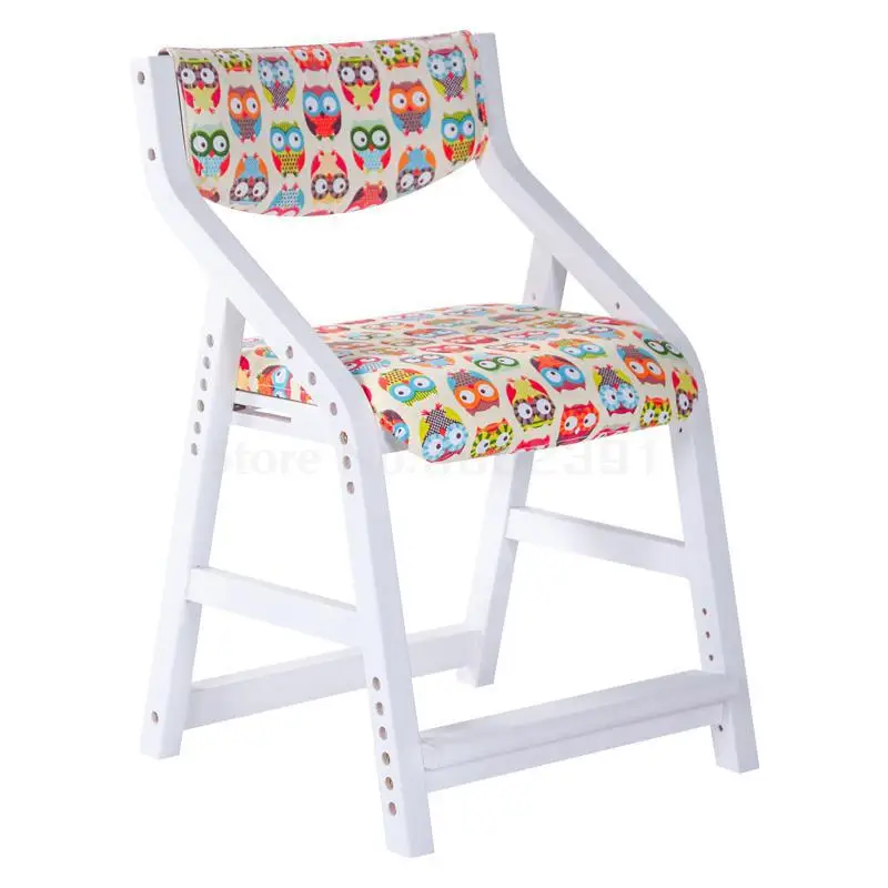 Детское обучающее кресло регулируемое подъемное сиденье со спинкой коррекция осанки стол из массивной древесины стул для начальной школы студенческий - Цвет: Same as picture 13