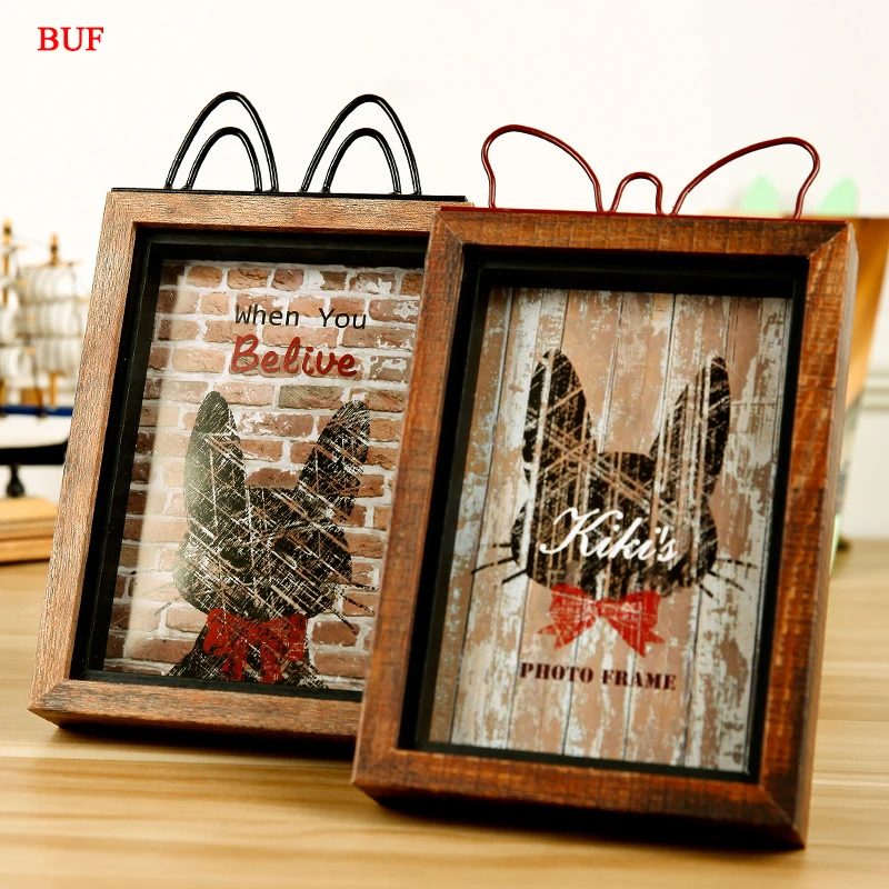 

BUF Decoration Phpto Frame Wooden Picture Holder Frame Creative Gift Cat style Photo Frame Ornament