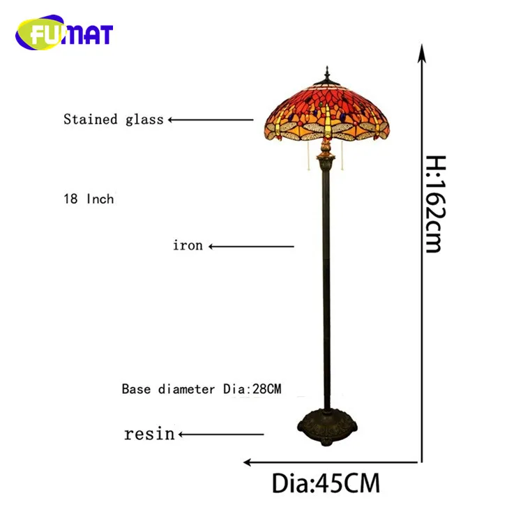 Фумат Европейский Креативный Ретро Витраж Тиффани Стрекоза гостиная ресторан спальня Вилла украшение Роза торшер