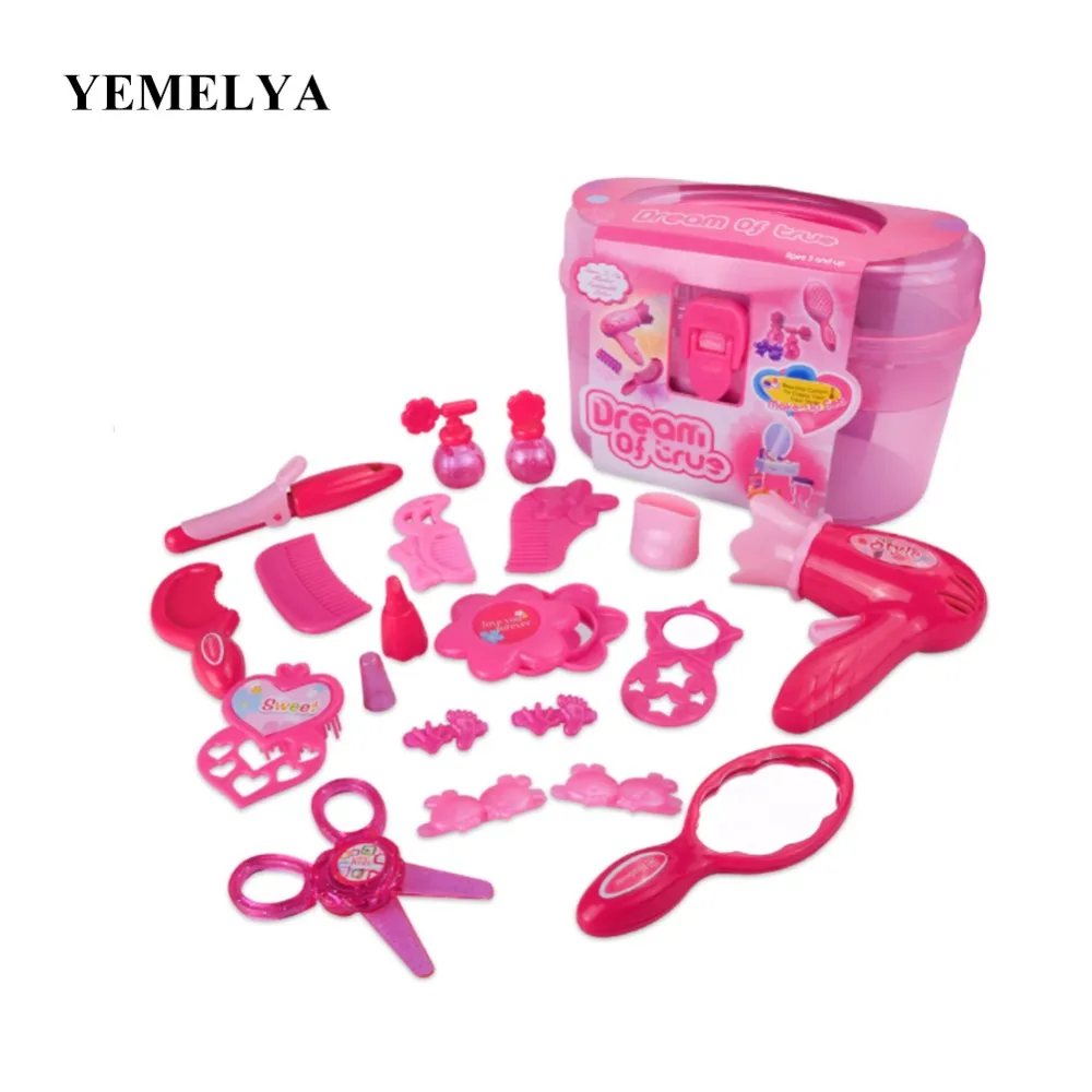 Детский симулятор макияж в салоне красоты игрушки макияж для волос сушилка подарок для девочки маленькая Косметика игрушки игры