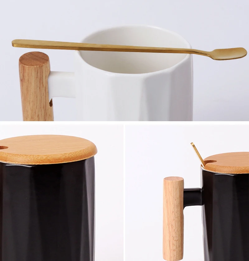 Керамическая кофейная кружка с деревянной ручкой, художественная чашка, Офисная кофейная чашка с молоком, маленькая керамическая чашка для свежей руки, посуда для напитков, подарок 400 мл