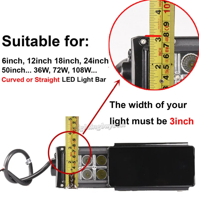 10pcs 6" inch Led Light Bar Covers Dust Proof Lens Cover For 7 12 14 20 22 32 42 50 52inch Straight/Curved Led Light Bars