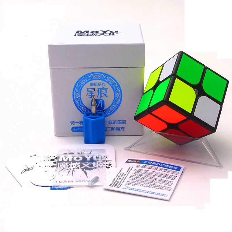 MOYU GuoGuan XingHen M 2x2x2 Магнитный магический куб головоломка Профессиональный скоростной куб обучающий игрушки оригинальный черный