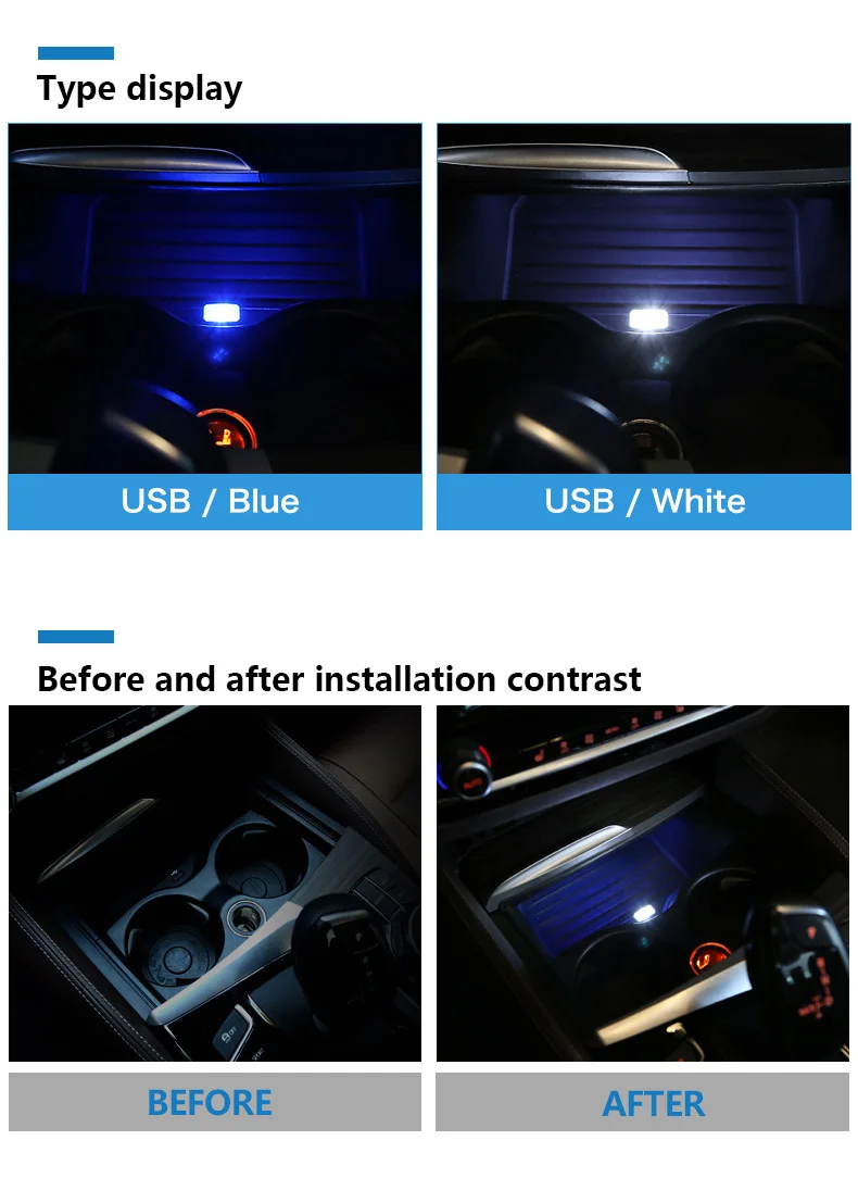 USB Atmosphere LED Car Lights for BMW E46 E39 E90 E60 E36 F30 F10 X5 E53 E30 X1 X3 X4 X6  Accessories Car Styling (2)