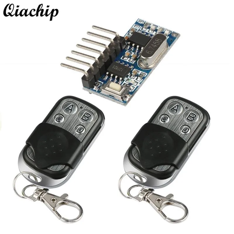 

QIACHIP 433Mhz 4 CH Wireless Remote Control Switch Learning Code Button Receiver Transmitter Fob Key For Arduino Uno Module Z50
