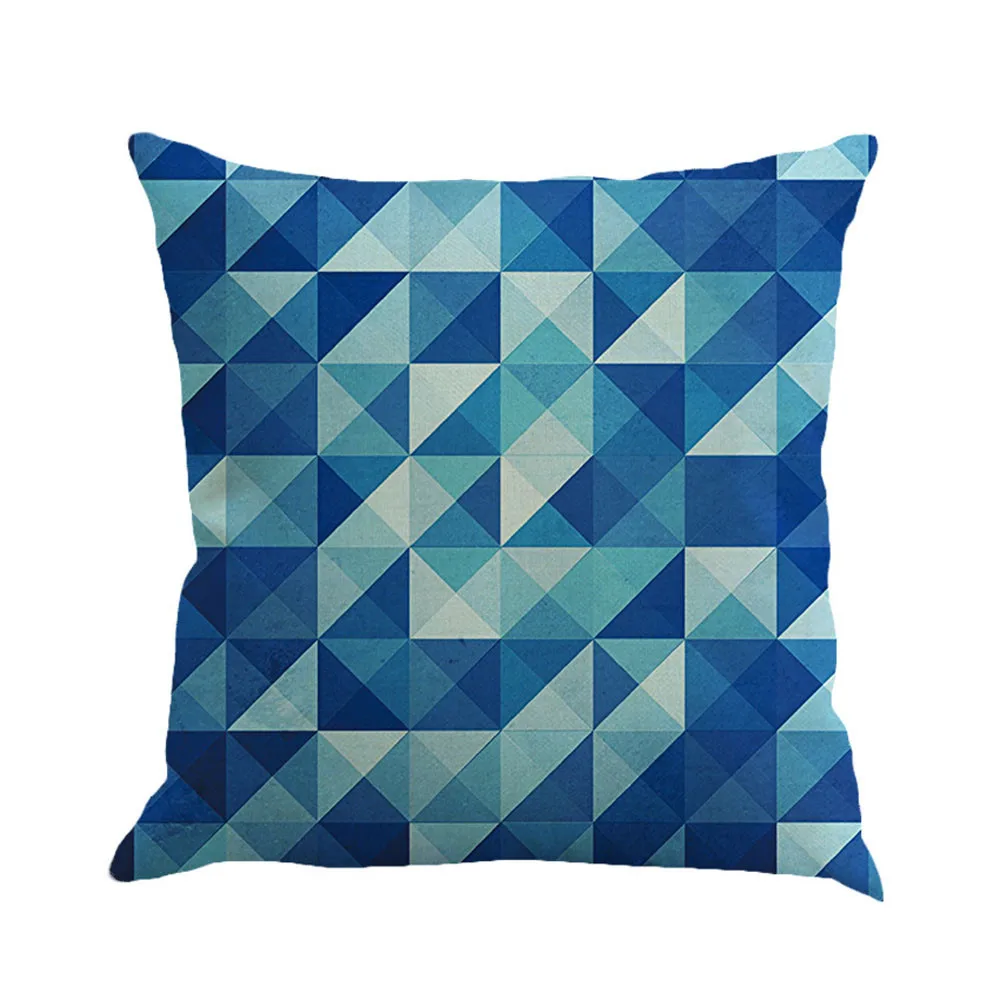 

Pillow Cover 45*45 Printed Cotton Linen Pillowcase Square Geometry Painting Throw Pillow Case Sofa Home Decor L430