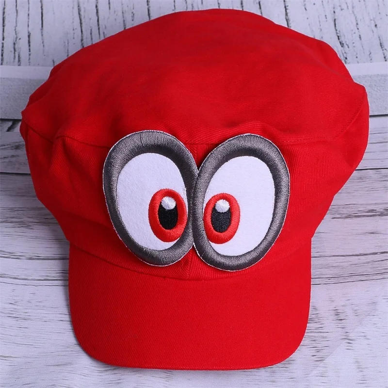 Game Super Mario Odyssey Adult Cap Child Cosplay Handmade Caps (1)