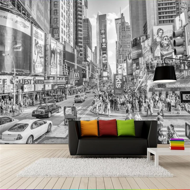 New York Street Wallpaper Black And White