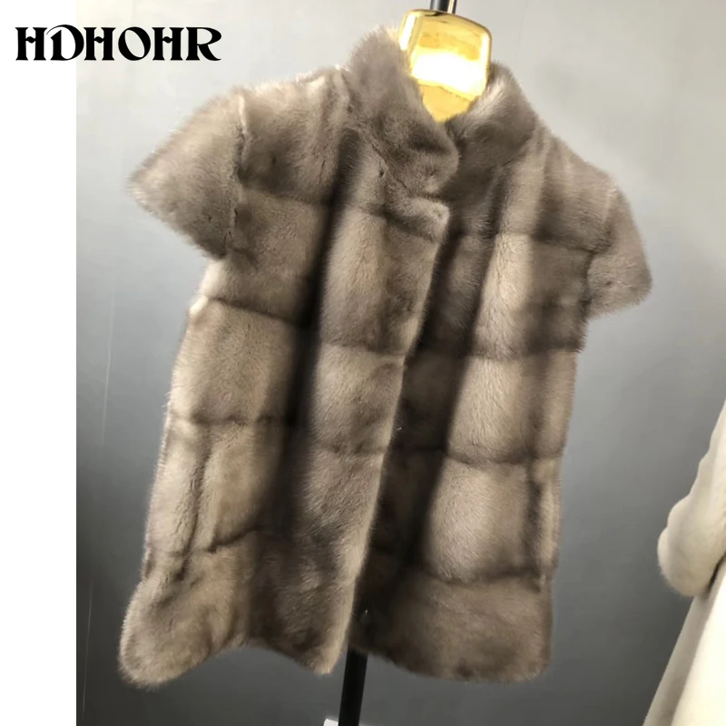 HDHOHR новые женские меховые пальто из натурального меха норки короткие модные теплые зимние меховые куртки верхняя одежда Меховая парка для женщин