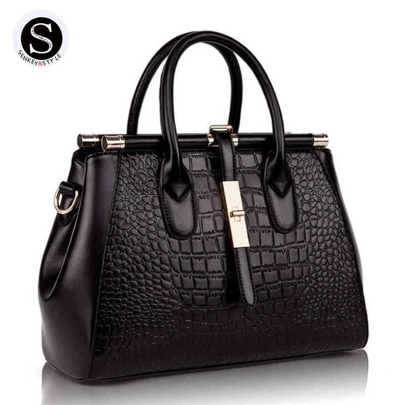 Senkey Style 2017 Genuine Leather Alligator Luxury Handbags Women Bag Designer Women Messenger Bags Handbags Women