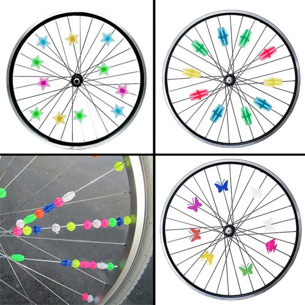 Luminous Plastic Clip Wheel Spoke Bead Decoration for Children Bicycle Bike Spokes | Спорт и развлечения