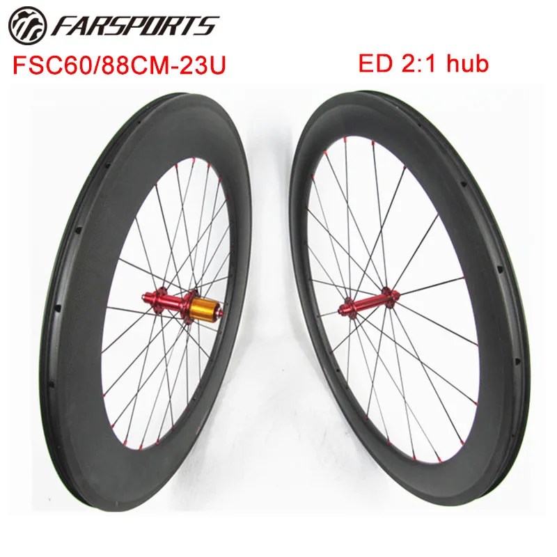 

18 months warranty high profile carbon clincher road bicycle wheelsets 60mm front 88mm rear high TG braking track 700C