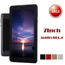 Надежный 7 дюймов HD Dual SIM Камера 3 Г Dual Core Tablet PC Android 4.4 512 МБ + 8 ГБ Bluetooth