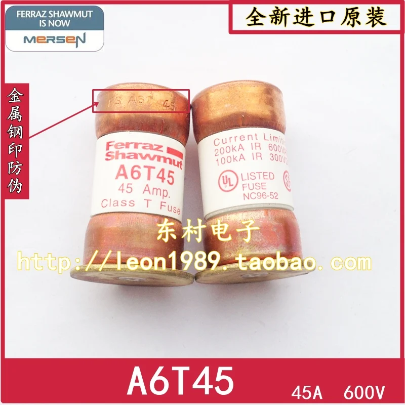 

[SA]MERSEN FERRAZ Shawmut Fuse Fuse A6T45 45A 600V 300V A6T50-5pcs/lot