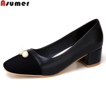 

ASUMER 2020 hot sale new arrive women pumps fashion shallow spring autumn single shoes simple comfortable high heels shoes