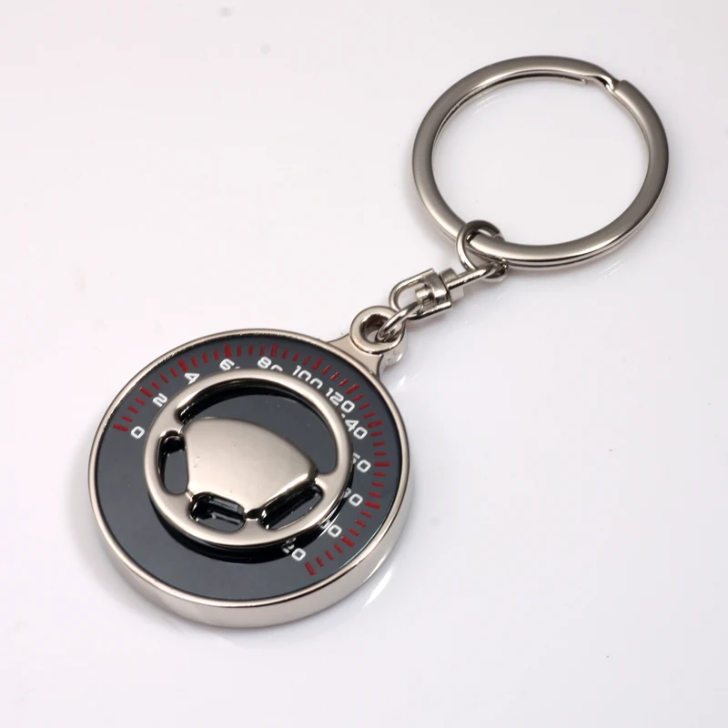 1 pc Creative gift Laser Engraved Custom Car Keychain Logo Metal Steering Wheel Key Chain with