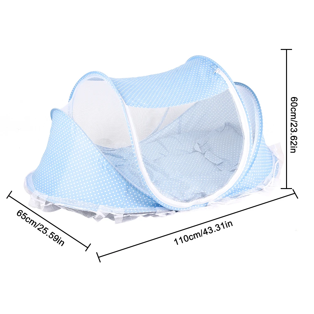 4pcs/lot Baby Crib Baby Bed With Mattress Pillow Set Portable Folding Crib Netting Newborn Bedding