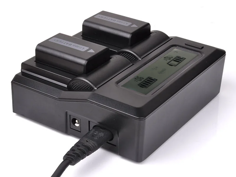 DSLR LCD Dual Battery Plug Charger For Sony NP FW50 A5100 A6000 RX10 A7R A7S A7