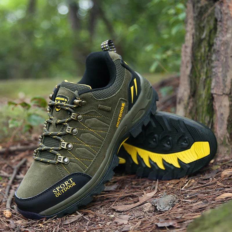 Мужская туристическая походная обувь, мужские спортивные кроссовки большого размера, Осенняя обувь для охоты, альпинизма, треккинга, нескользящая безопасная горная обувь