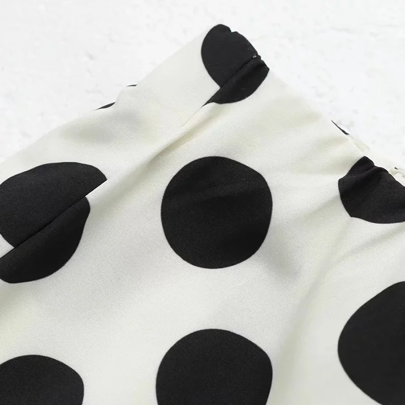 Summer Dot Wide Leg Pants Bohemian High Waist Pleated Women Fashion Mid Full Pants Loose Flare Lightweight Flat Pants Summer Dot Wide Leg Pants Bohemian High Waist Pleated Women Fashion Mid Full Pants Loose Flare Lightweight Flat Pants