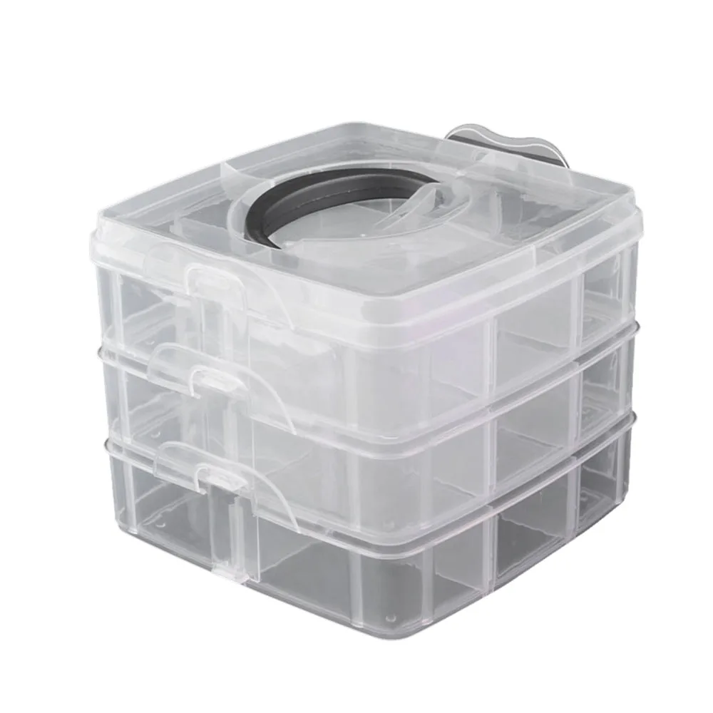 

18 Slots Transparent Jewelry Storage Box Ring Earring Nail Drug Pill Beads Portable Plastic Organizer Box Case Craft Container