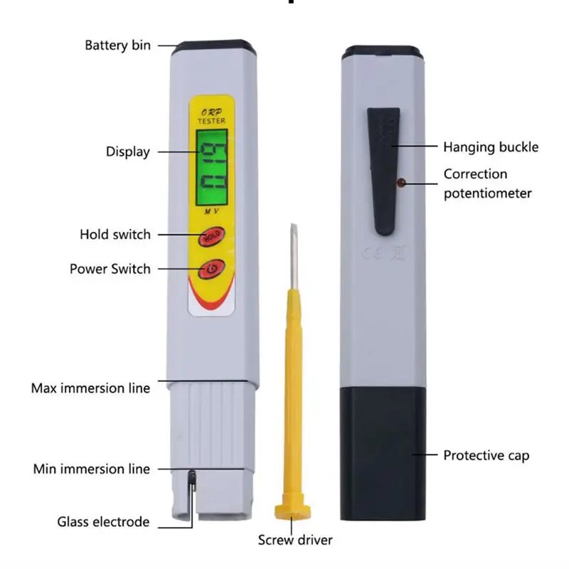 ORP измерительный прибор отрицательный потенциал ручка с подсветка lcd индикатор Портативный бытовой питьевой Тестеры качества воды оборудование Oxida