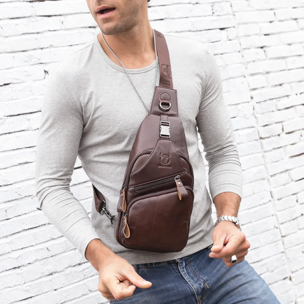 الثور الكابتن الرجال الصدر حزم عارضة الخصر فاني عالية الجودة الذكور حقائب كتف جلد البقر Crossbody حقيبة متعددة الوظائف حقيبة الثور الكابتن الرجال الصدر حزم عارضة الخصر فاني عالية الجودة الذكور حقائب كتف جلد البقر Crossbody حقيبة متعددة الوظائف حقيبة