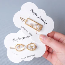 Fashion Women Pearl Rhinestone Hair Clip Geometric Hair Accessories Hairpins Barrette For Women Girls Gift Hair Styling Tools charming fuax gem rhinestone geometric barrette set for women