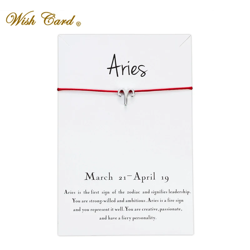 Женский браслет с надписью Wish Card Aries ювелирное изделие для мужчин и женщин лучший