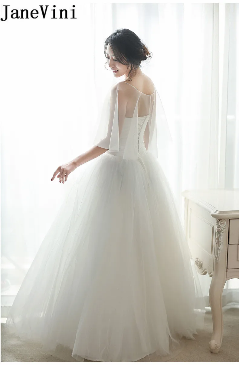 JaneVini High Quality Women Wedding Bolero Cloaks Handmade Flowers Evening Shawl Bridal Party Wrap Shrug Tulle Stoles Summer