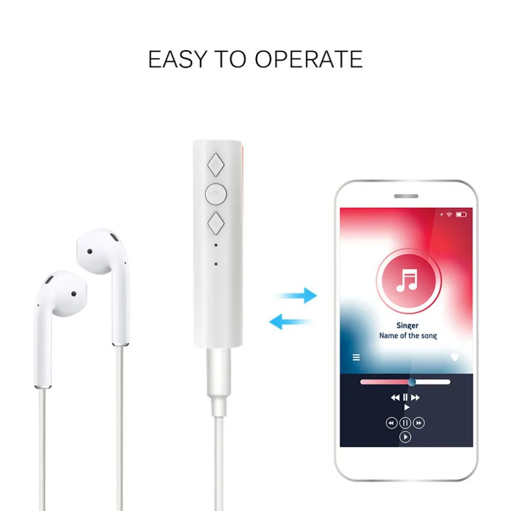 Клип дизайн портативный 3,5 мм беспроводной Bluetooth ресивер стерео аудио Музыка Bluetooth приемник адаптер для автомобиля громкой связи белый