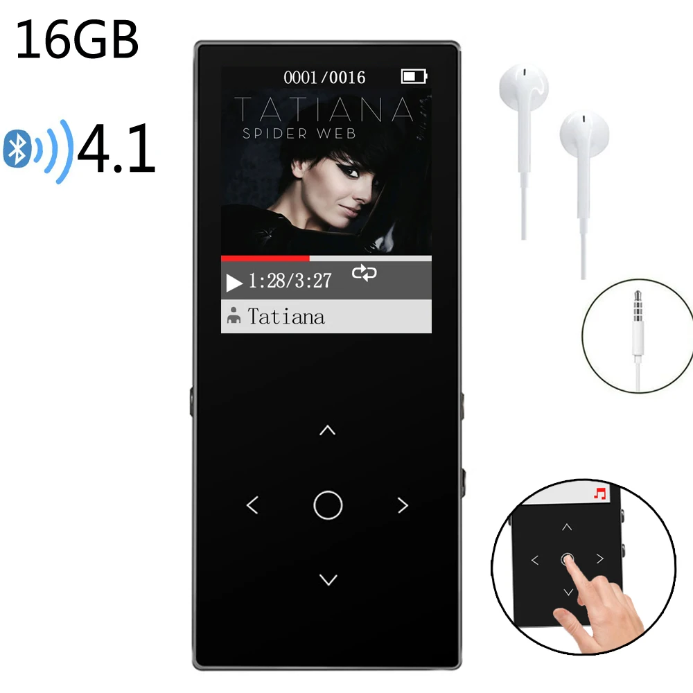Original mp4 player bluetooth speaker with 16gb hifi metal lossles