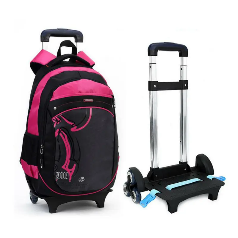 3 Wheels Children School bags Primary student trolley backpack bag