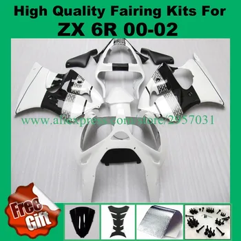 

Free screws+gifts For Kawasaki cowling ZX-6R 636 Injection mold body fairing kit 00 02 NINJA ZX 6R 2000 2001 2002 White Black