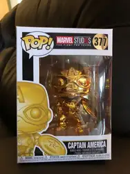 Funko pop Официальный Marvel студии первые 10 лет Капитан Америка (Золотой хром) Виниловая фигурка Коллекционная модель игрушки