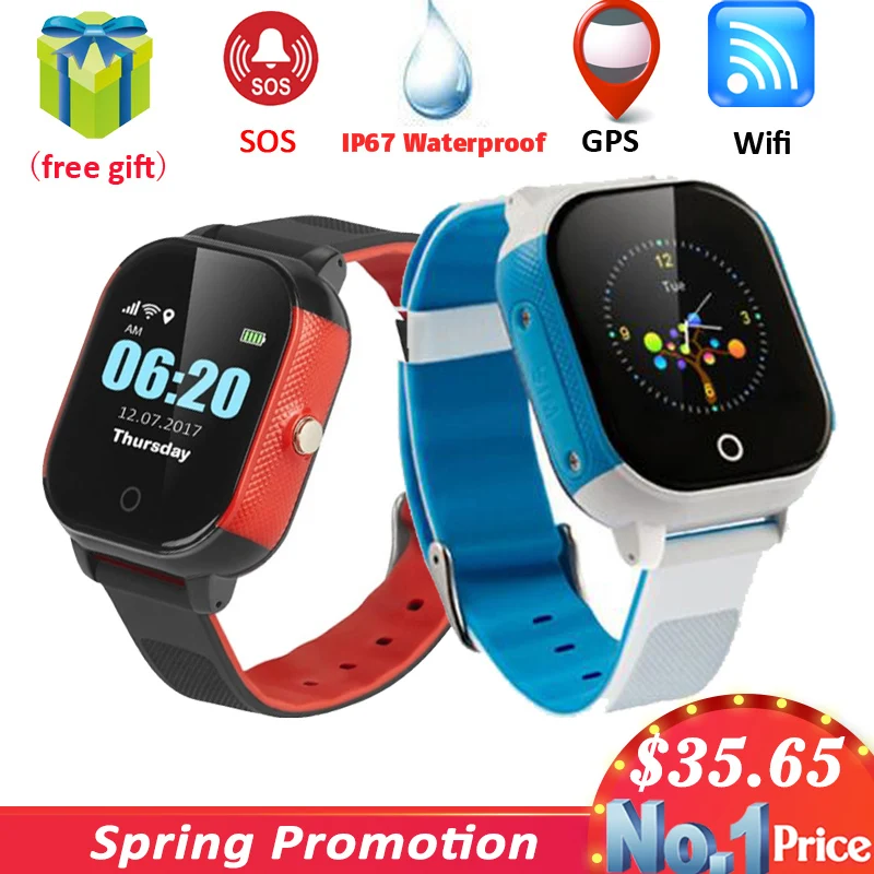 

FA23 Smart Children Watch IP67 Waterproof Baby SIM Card Touch Screen GPS WIFI SOS Tracker Kids Alarm Clock Anti-Lost Smartwatch
