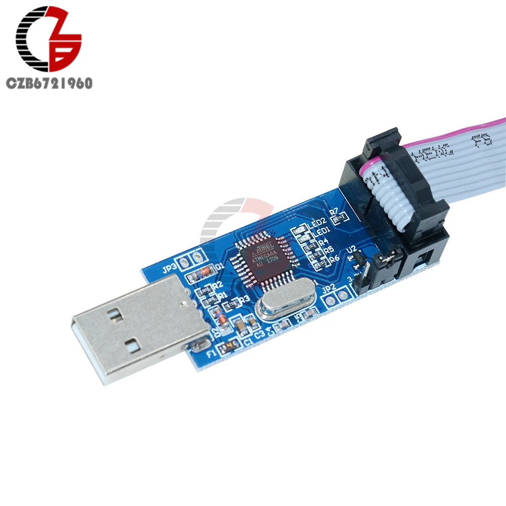 1 комплект USBASP USBISP AVR программист 3,3 В 5 в USB ATMEGA8 ATMEGA128 ASP ISP ATtiny CAN PWM+ 10Pin провод для Win7 64 бит