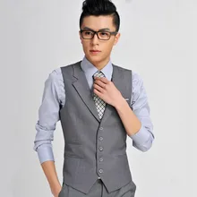 Elegant gentleman men vest wedding tuxedos custom men vest pure color lapel men’s business casual professional suit waistcoat