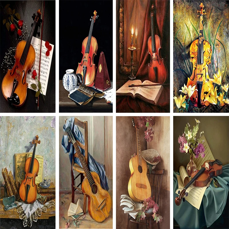 

Diamond embroidery 5d diamond painting music instrument guita Mosaic diamonds picture Embroidery with diamonds Art home decor