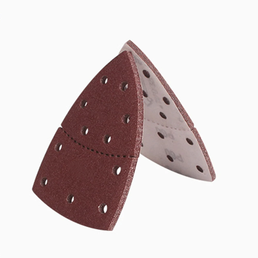 60pcs 150*150*105 Triangle Sandpaper 11 Holes Sanding Sheets Assorted 40/60/80/120/180/240 Grits Mouse Sander Pads