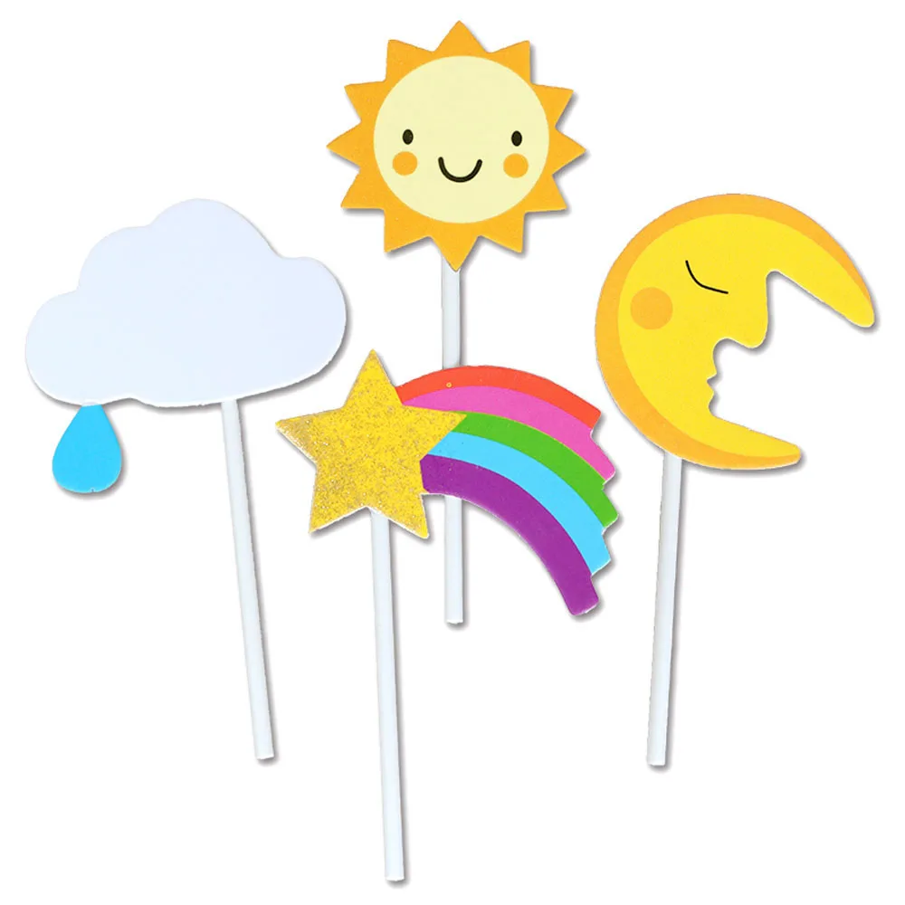 Little sta/moon/sun Cupcake Topper Theme Cartoon Party Supplies Kids Boy  Birthday Party Decorations _ - AliExpress Mobile