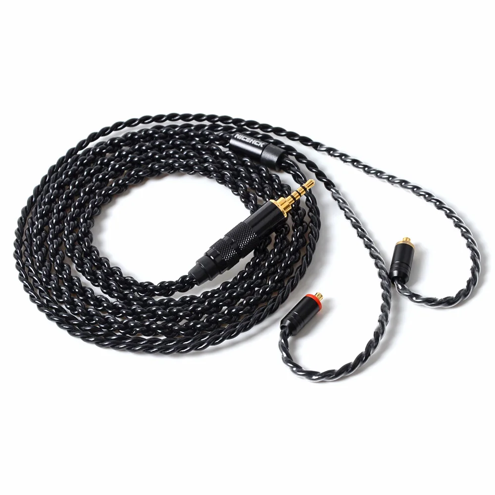 NiceHCK 4 Core покрытием серебряный кабель 3 5/2 5/4 мм разъем MMCX/2Pin для KZCCA TRNV90 KZZSN CCAC10 TFZ NX7