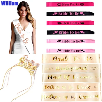 

New Hen Party Bride to Be Satin Ribbon Sash for Wedding Party Bachelorette Sash Bridal Shower Decorations Wedding Accessories