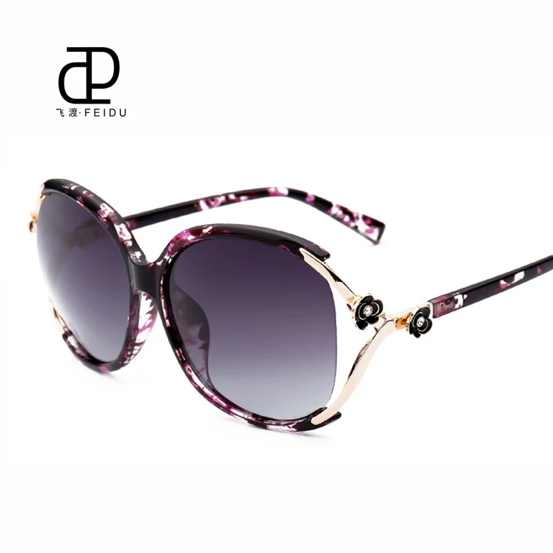 FEIDU бренд поляризованные Для женщин Солнцезащитные очки для женщин Винтаж негабаритных бабочка Защита от солнца Очки градиент объектива очки для Женский Óculos De Sol - Цвет линз: Shivering