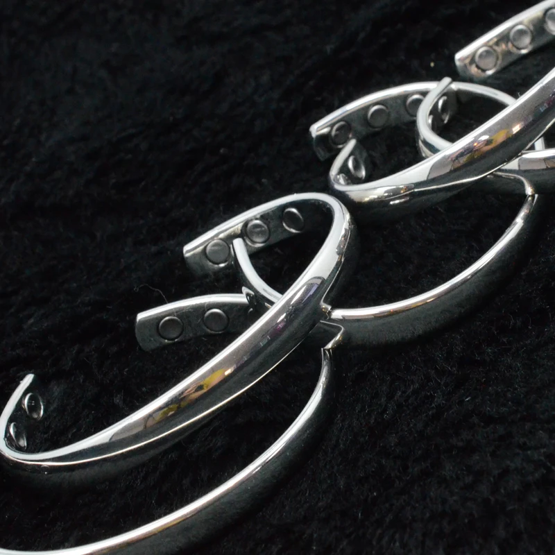 Men women pure copper polished magnetic healing bangles cuff bracelet