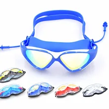 Новое поступление, очки для плавания ming с затычкой для ушей, водонепроницаемые, силикагель, очки для дайвинга, очки для плавания ming, линзы для ПК, HD, противотуманные очки для плавания