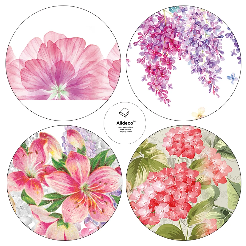 

Alideco DIY Paper Japanese Washi Masking Tapes Wisteria flowers Decoration Adhesive Tapes Scrapbooking Stickers 25mm*10m