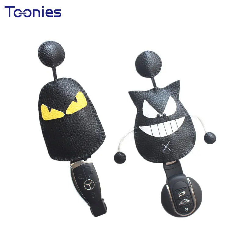 

Handmade Car Key Set Devil Monster Key Chain Set for Mercedes Smart Fortwo Forfour Key Chain Case Alarm Remote Holder Accessorie