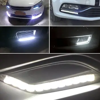 

BBQ@FUKA Car 12 LED Flexible Running Light Driving Daylight Fog Light Lamp 2x Fit for Cruze Focus v-w audi Universal Accessory